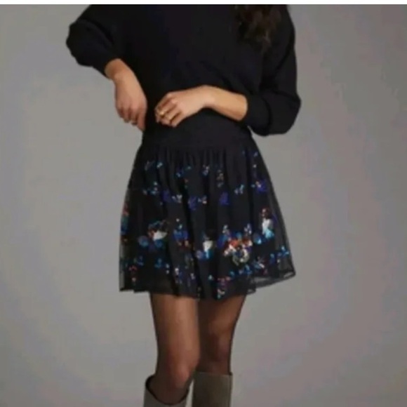 Anthropologie sequin tulle skirt new with tags xs - Picture 3 of 6